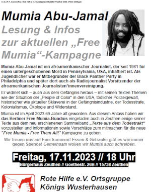 Bild zur Lesung und Infoveranstaltung in Koenig Wusterhausen 17.11.2023
